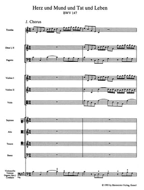 Bach Heart and lips, thy whole behaviour BWV 147 -Cantata for the Feast of Visitation B. V. M.-Study Score