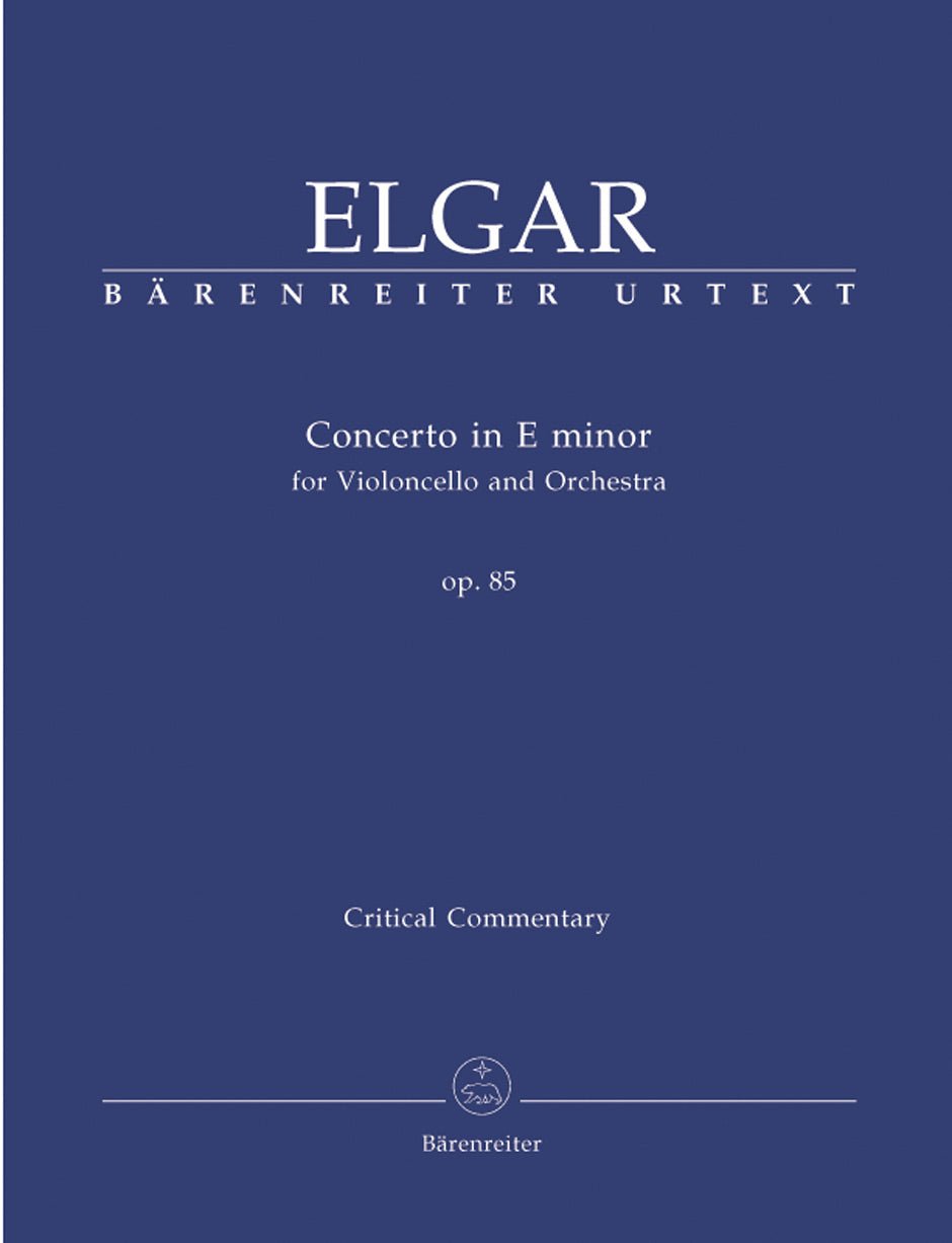 Elgar Concerto for Violoncello and Orchestra E minor op. 85 Critical Commentary