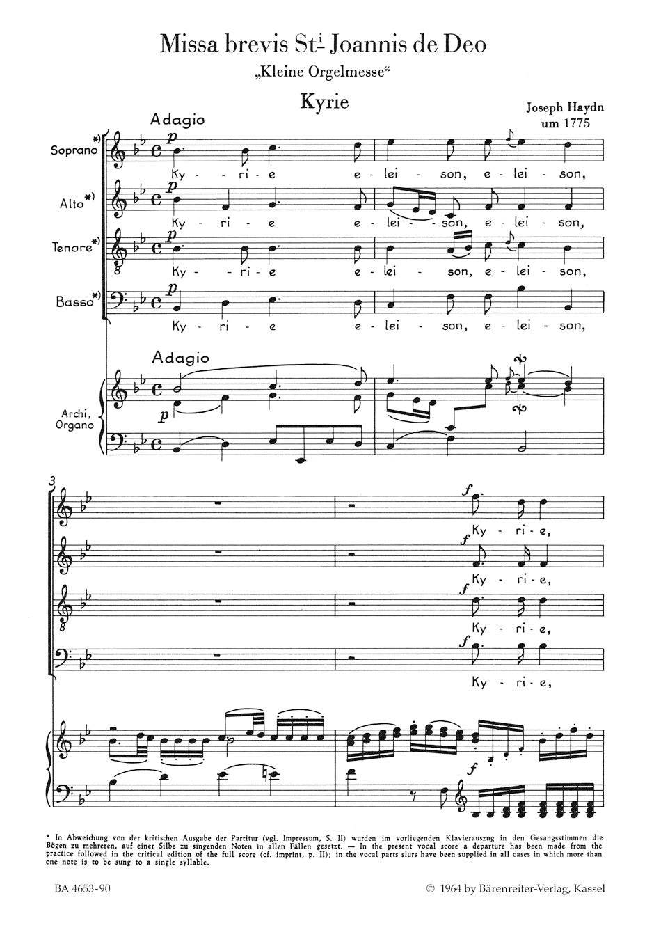 Haydn Missa brevis Sancti Joannis de Deo Hob.XXII:7 "Little Organ Mass"