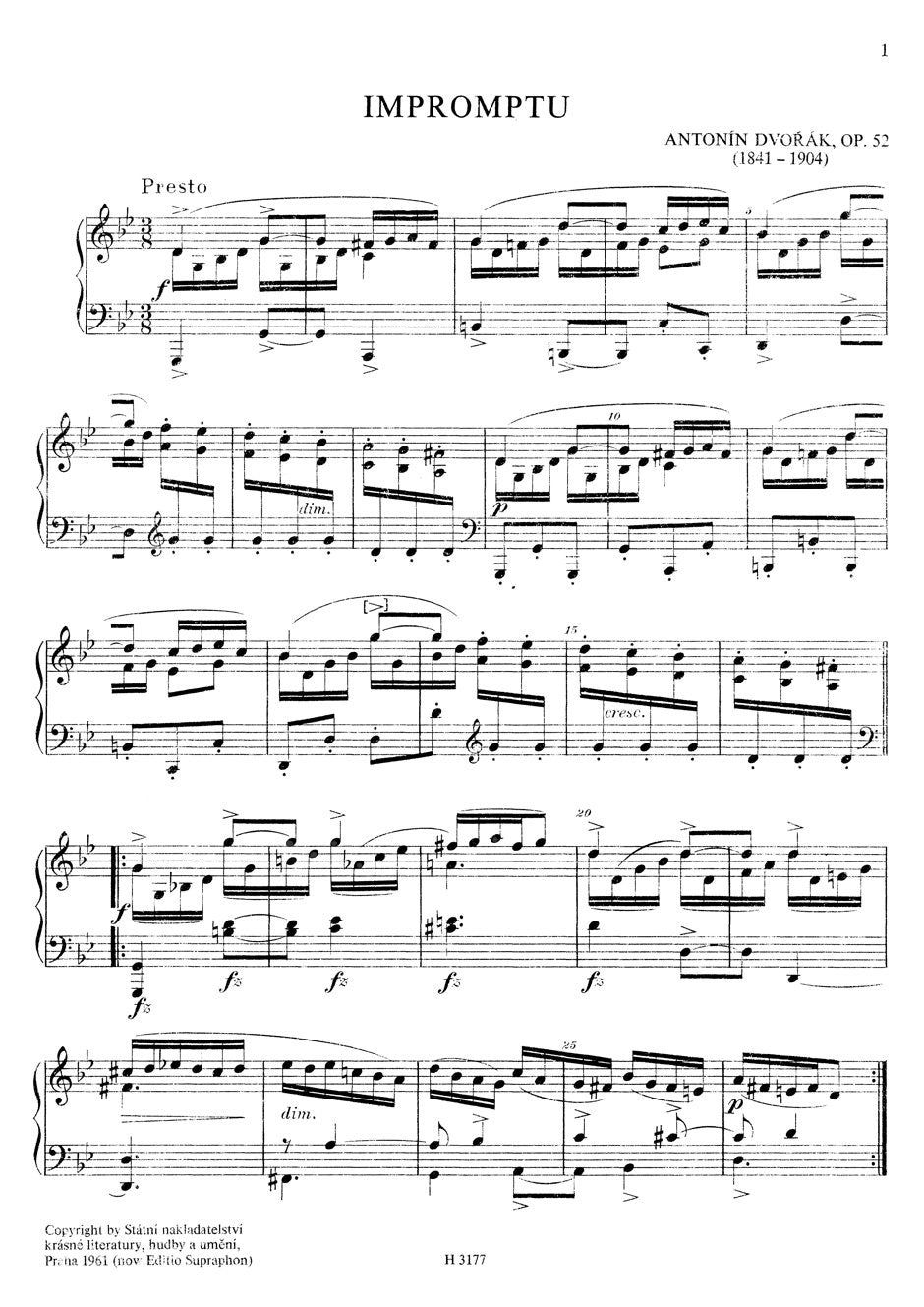 Dvorak Piano Pieces op. 52