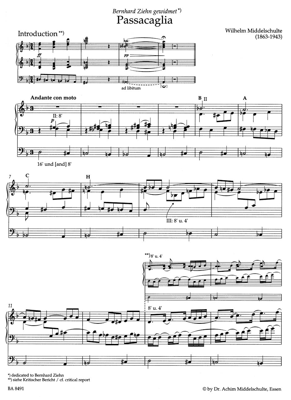 Middelschulte Original Compositions 1