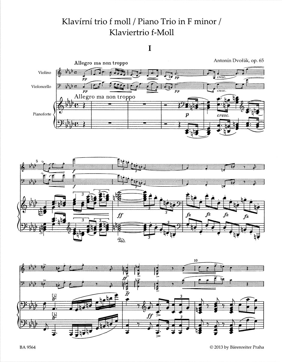Dvorak Piano Trio in f minor Opus 65
