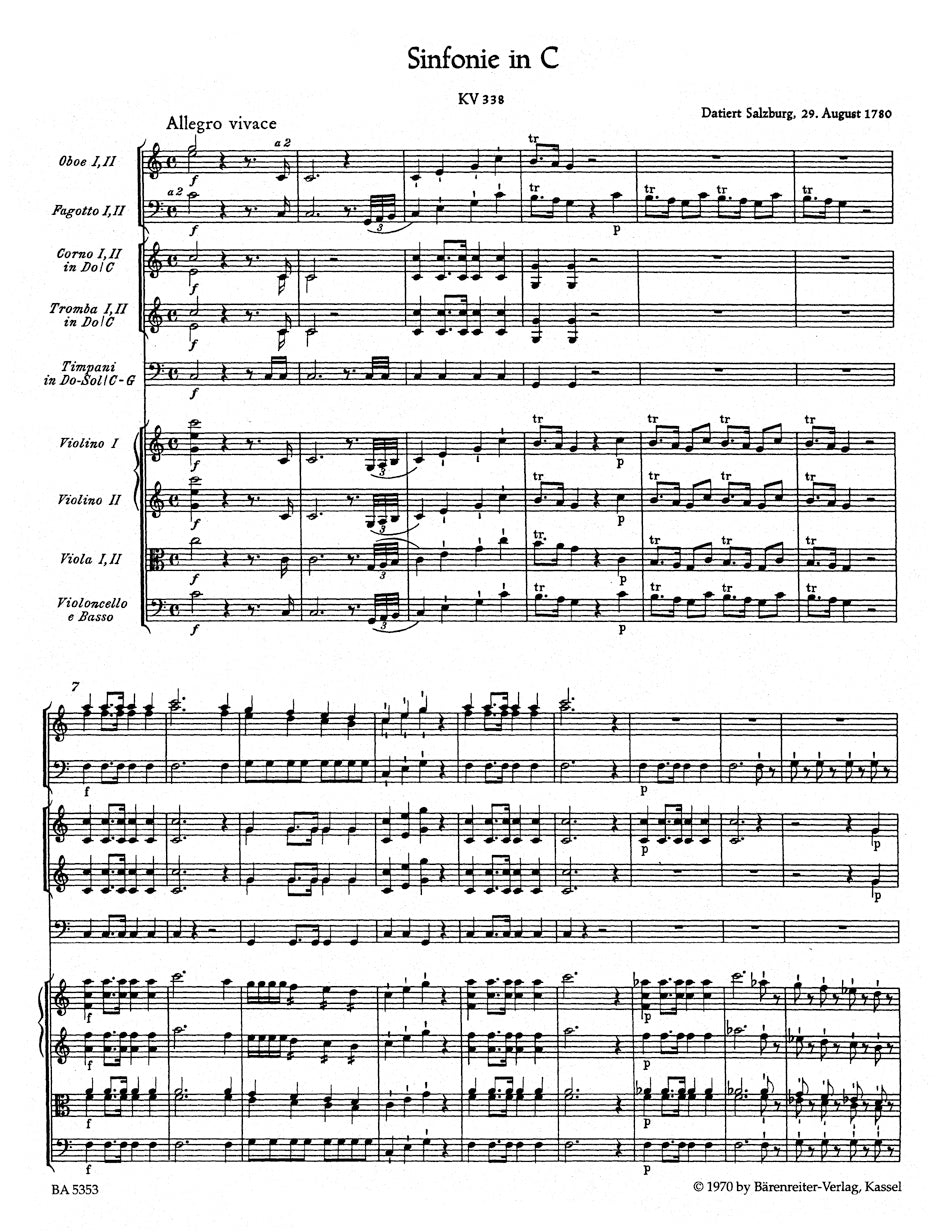 Mozart Symphony Nr. 34 C major K. 338