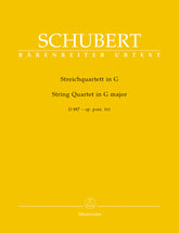 Schubert String Quartet in G major Opus Posthumous 161 D 887