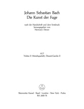 Bach The Art of Fugue BWV 1080 Violin 2 part