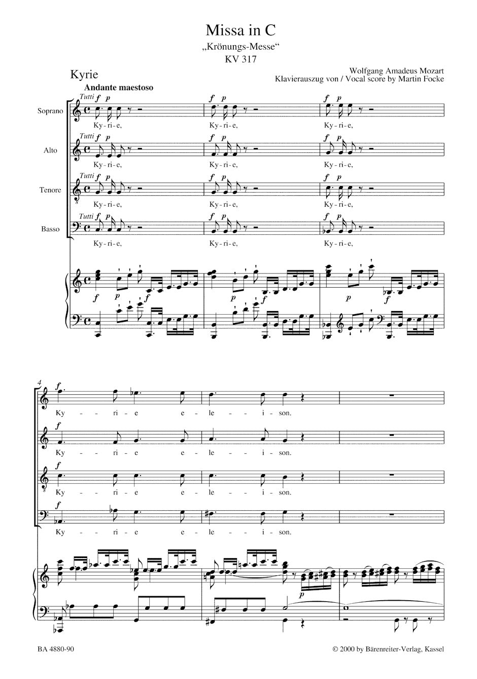 Mozart Missa C major K. 317 "Coronation Mass"