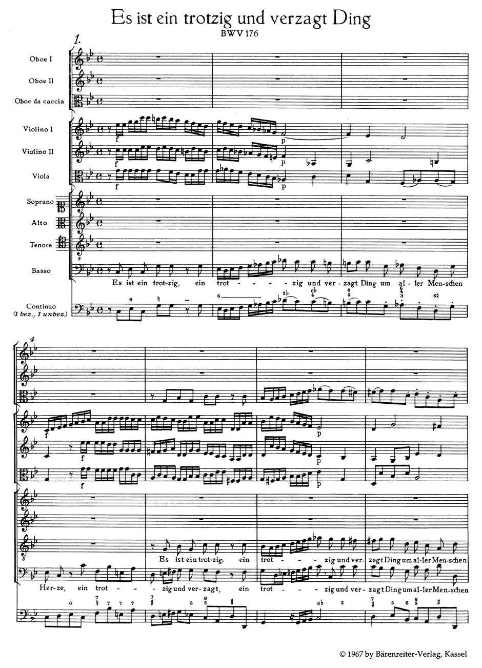 Bach Es ist ein trotzig und verzagt Ding BWV 176 -Cantata for Trinity Sunday-