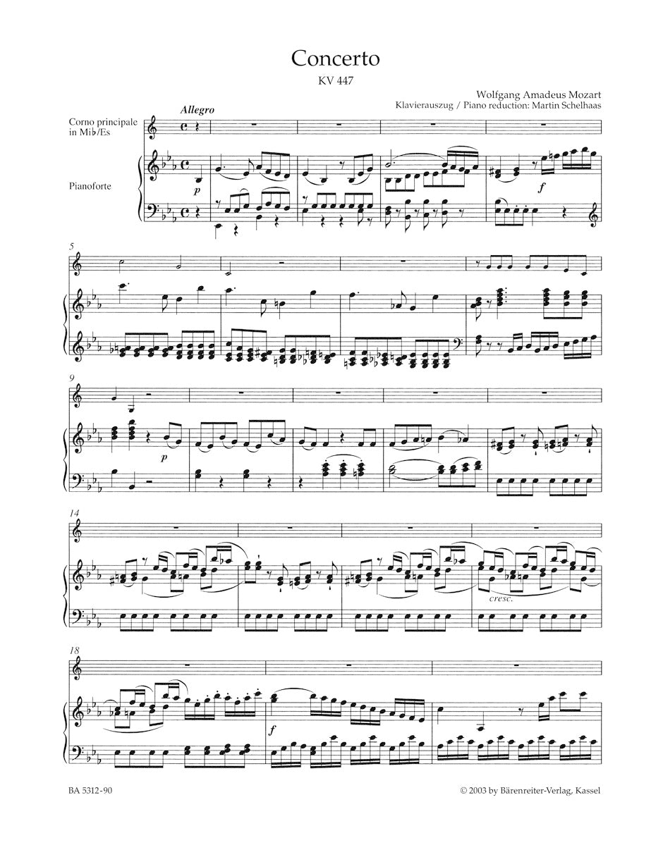 Mozart Concerto for Horn and Orchestra Nr. 3 E-flat major K. 447
