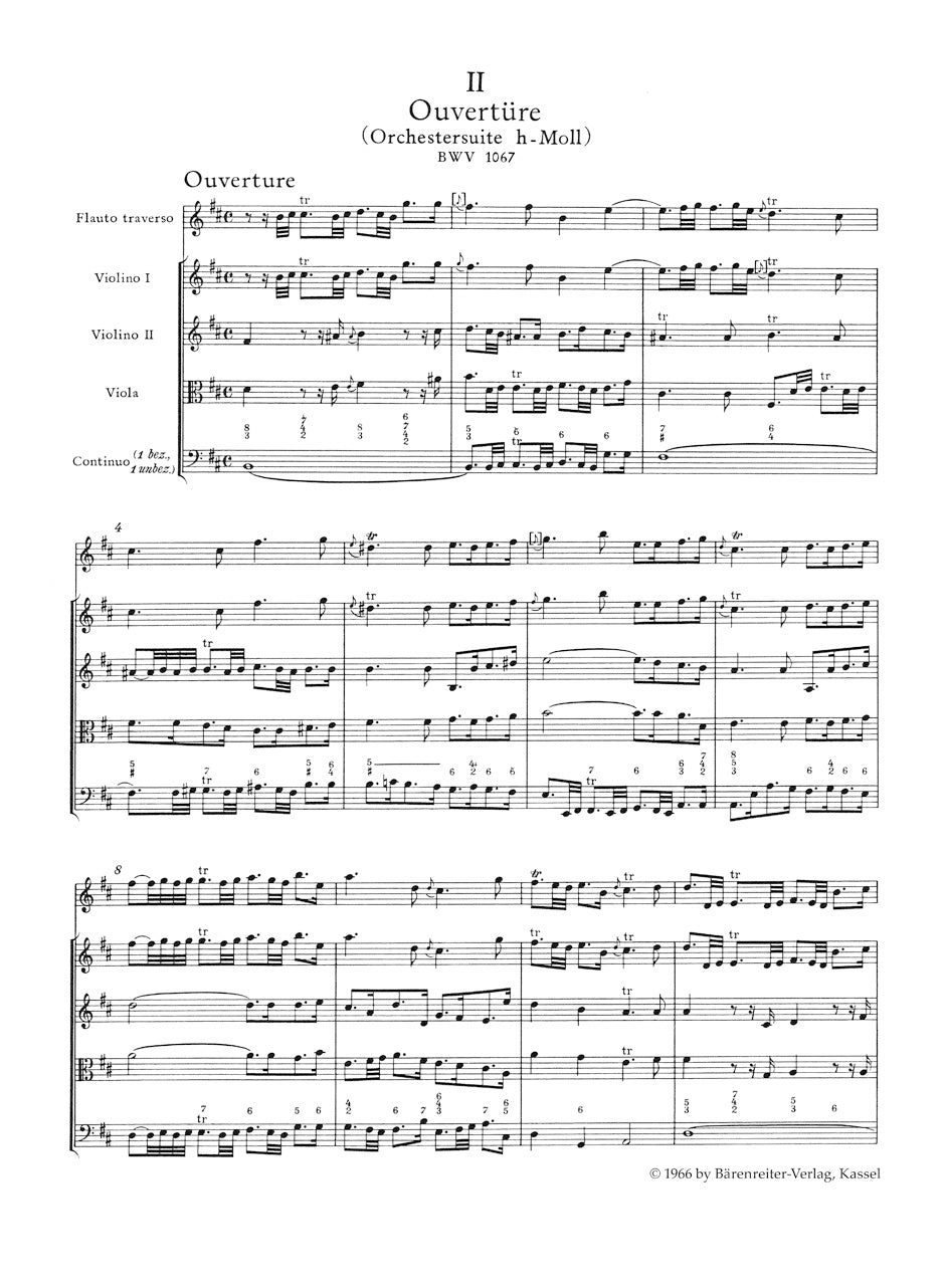 Bach Overture (Orchestral Suite) B minor BWV 1067 Study Score