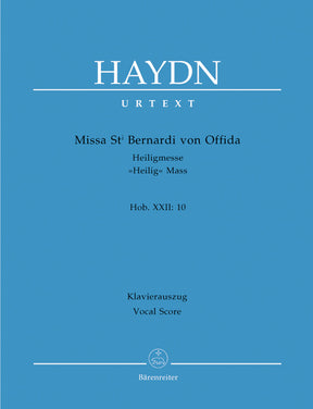 Haydn Missa Sancti Bernardi von Offida  "Heilig-Messe" Vocal Score