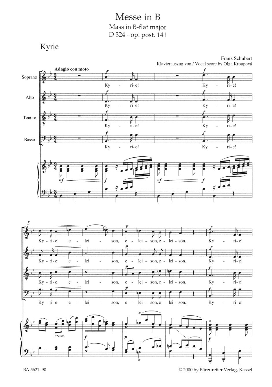 Schubert Missa B-flat major op. post.141 D 324/ Mass in B flat major