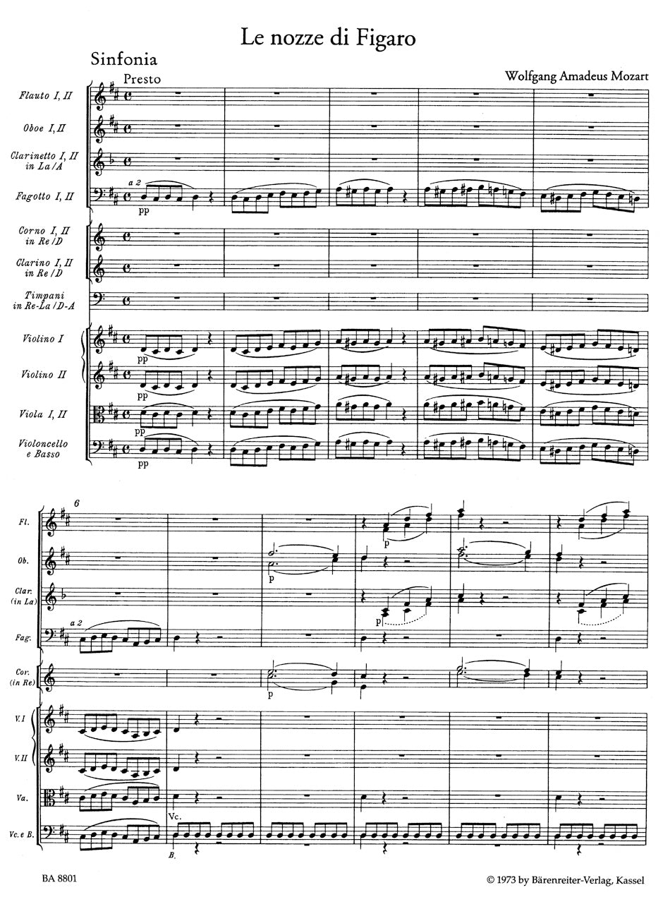 Mozart Le nozze di Figaro / The Marriage of Figaro K. 492 -Overture-