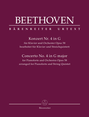 Beethoven Piano Concerto No 4 Opus 58 - Version for Piano and String Quartet
