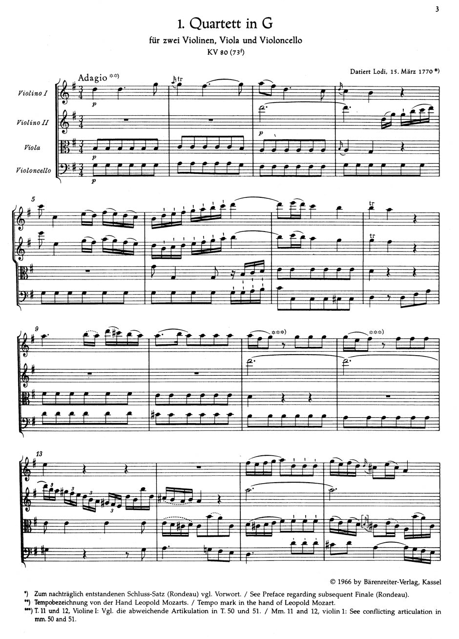 Mozart The Thirteen Early String Quartets