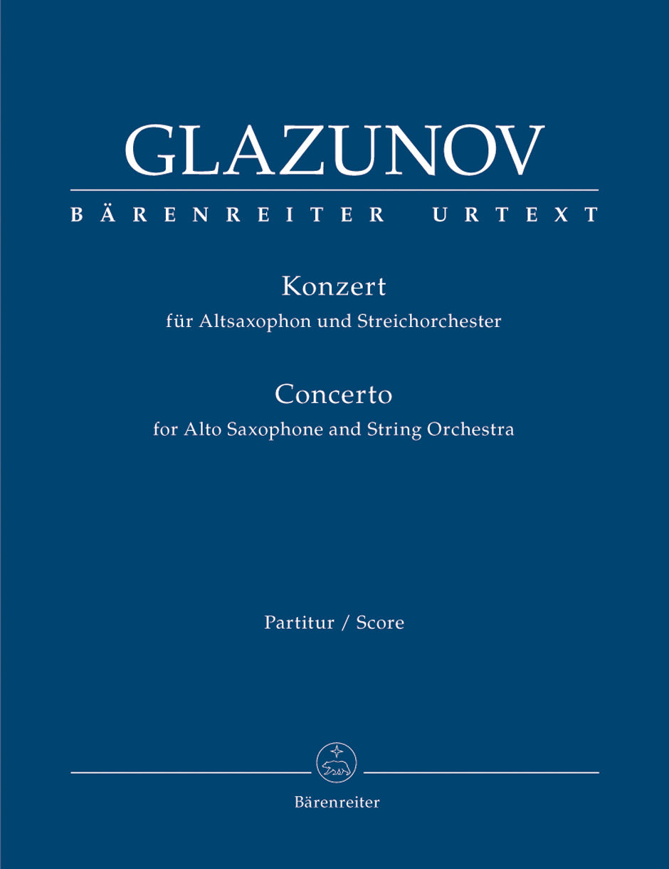 Glazunov Concerto for Contralto Saxophone and String Orchestra E-flat major op. 109