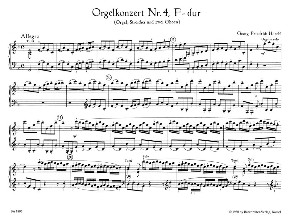 Handel Concertos for Organ Volume 2 op. 4/4-6 (arranged for Organ solo)