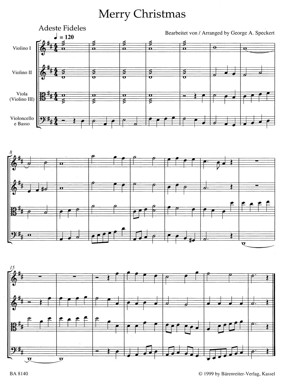 Merry Christmas for Strings Arrangements OUT OF PRINT