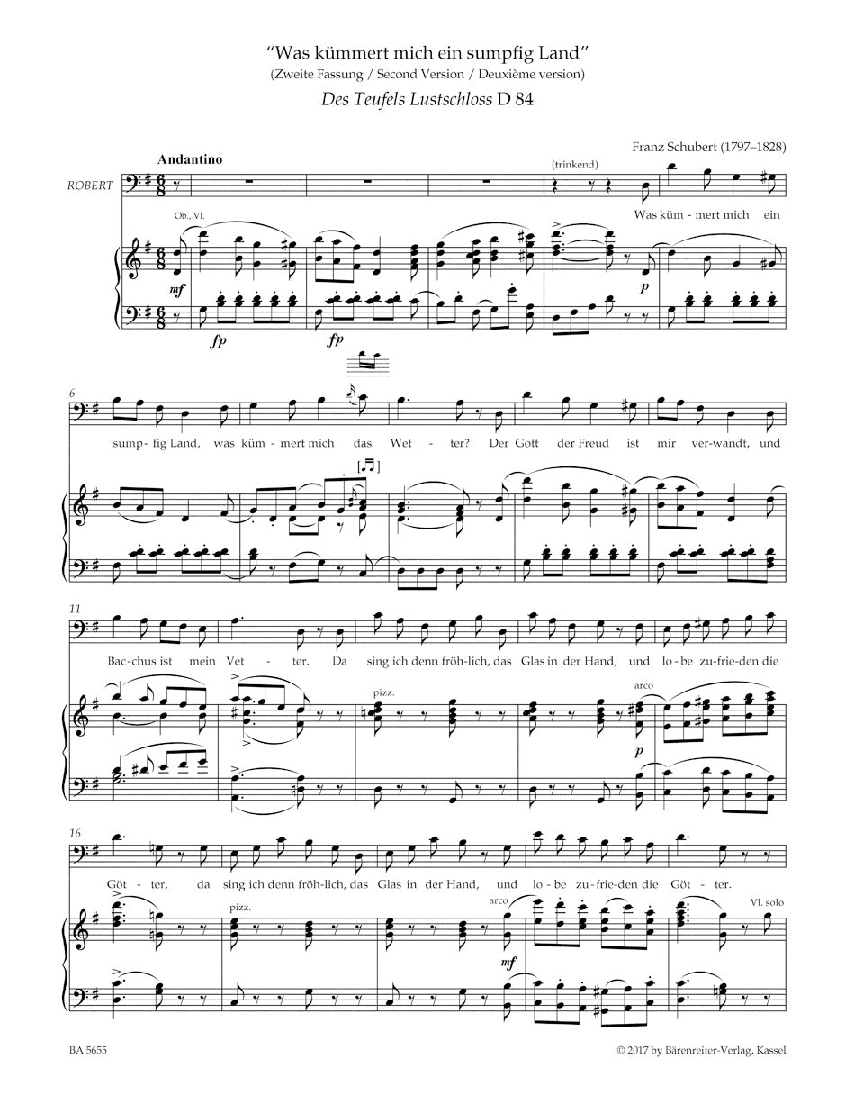Schubert Selected Opera Arias for Baritone