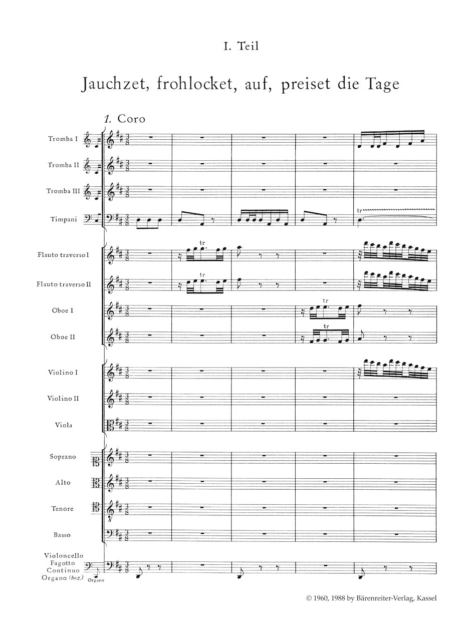 Bach Christmas Oratorio BWV 248 Study Score
