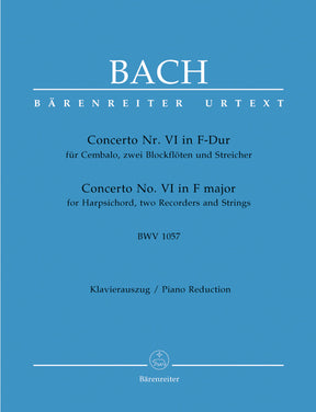Bach Concerto for Harpsichord, two Recorders and Strings No. 6 F major BWV 1057