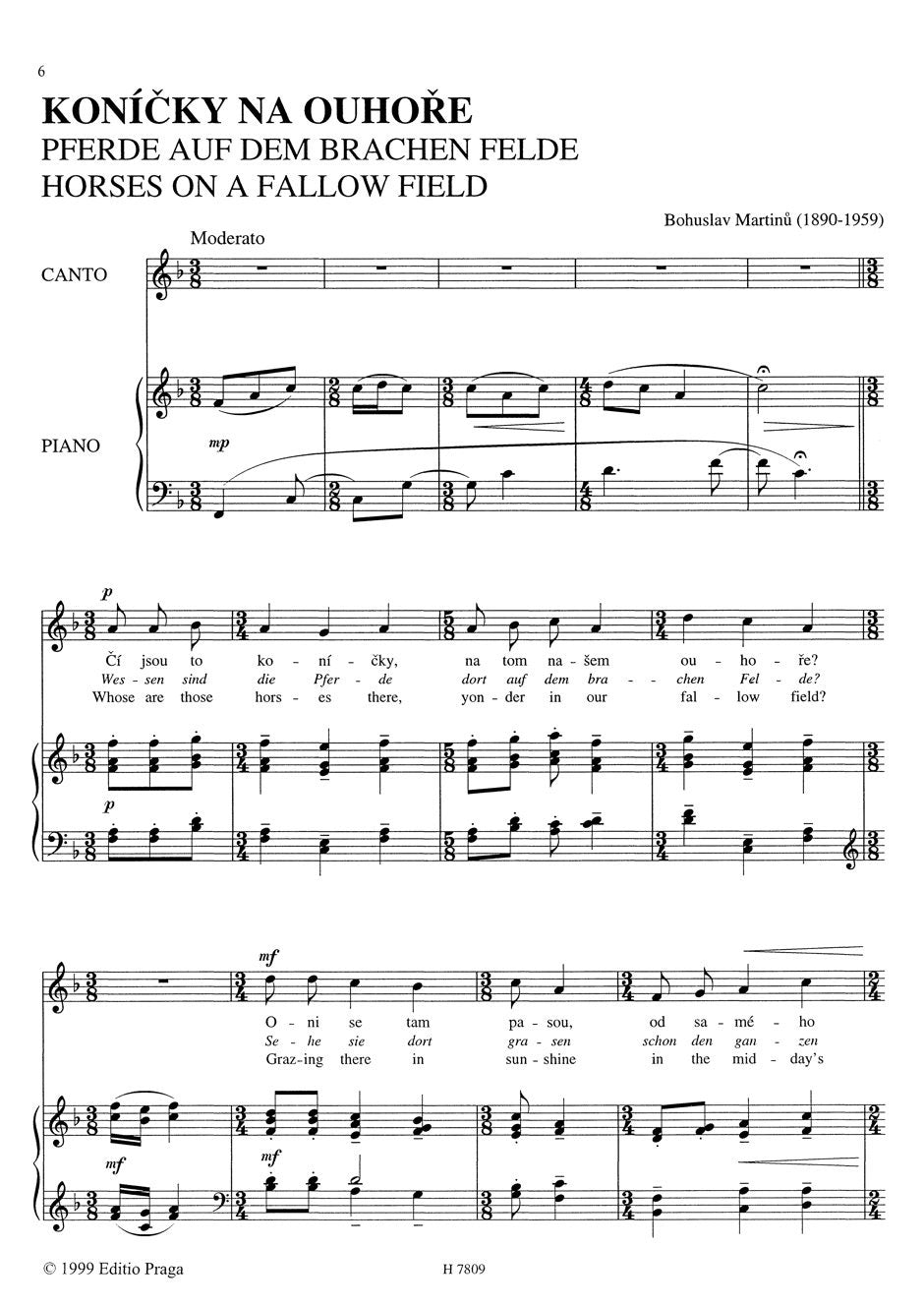 Martinu: Four Songs on Czech Folk Poetry