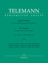 Telemann Six Sonatas for two Flutes or two Violins op. 2 TWV 40:103, 105, 106 (Volume 2)