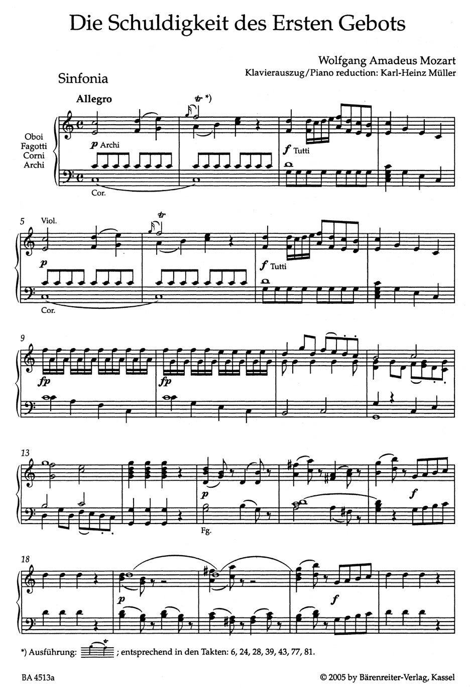 Mozart Die Schuldigkeit des Ersten Gebots K. 35