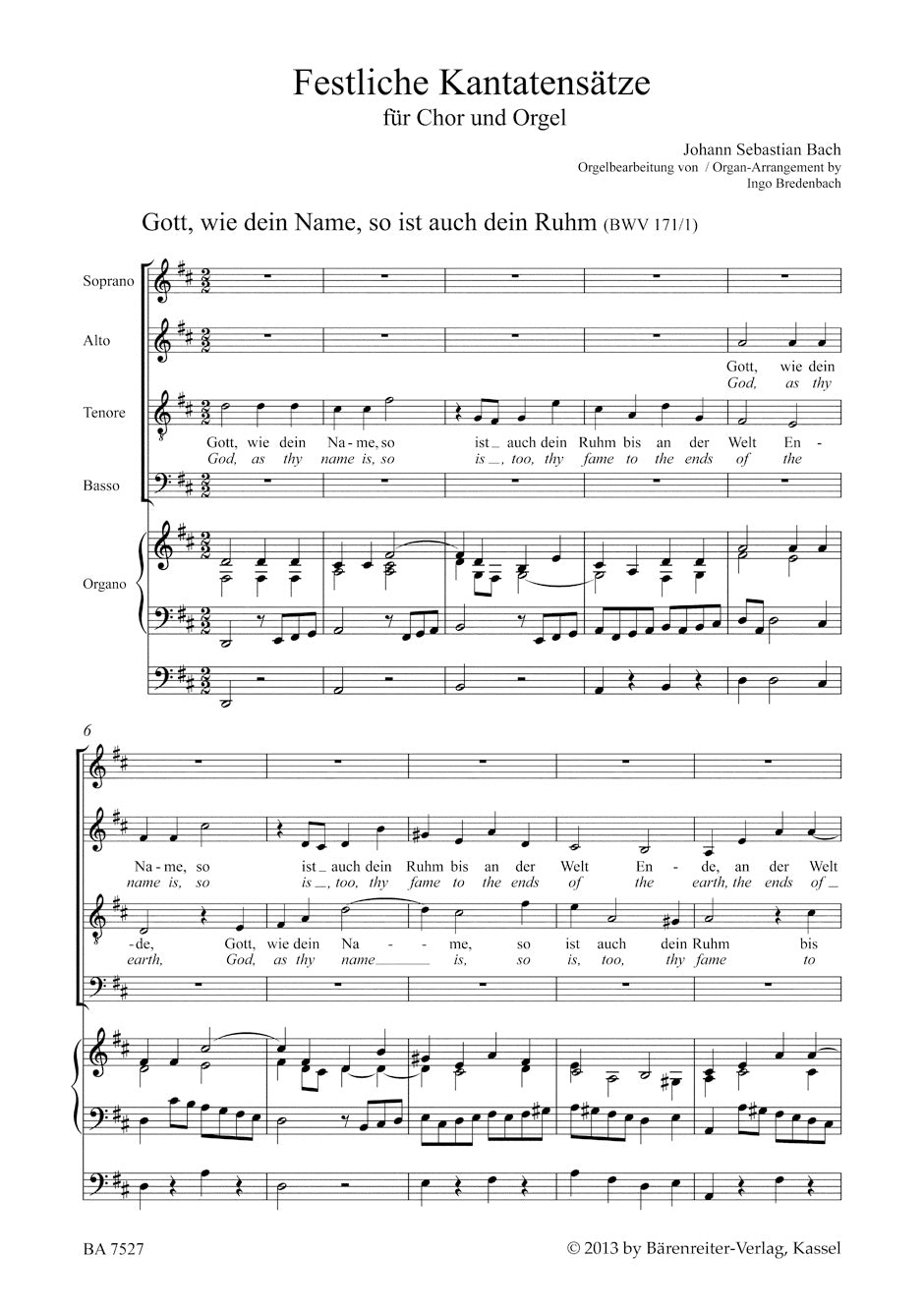 Bach Festive Choral settings from Cantatas (Arranged for Choir and Organ)