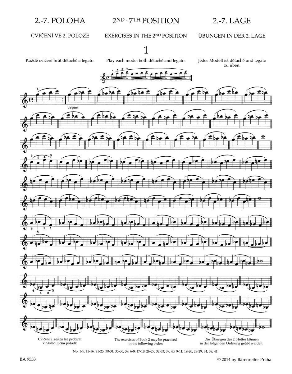 Sevcik School of Violin Technique op. 1 -2nd-7th Position- (Book 2)