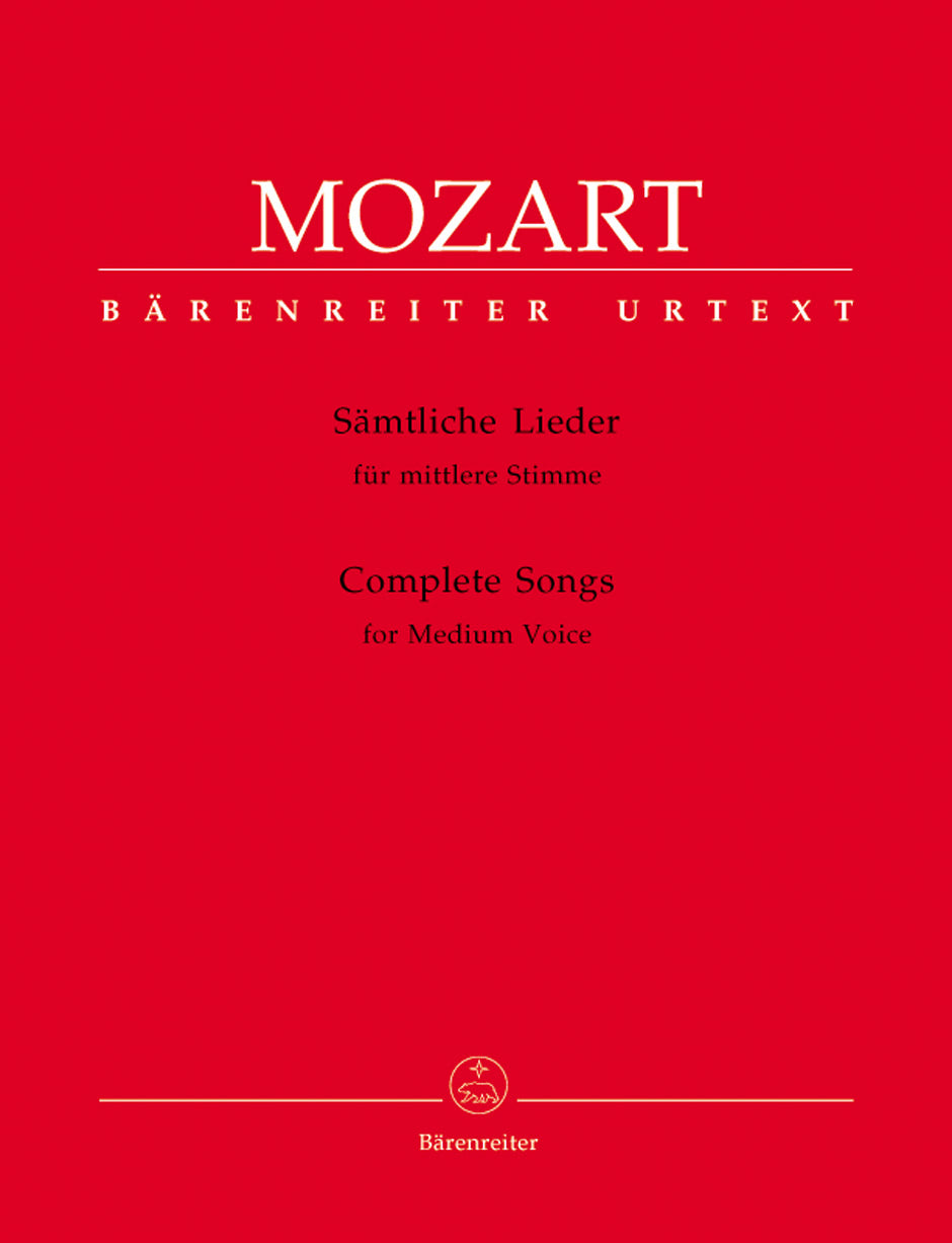 Mozart Complete Songs for medium voice