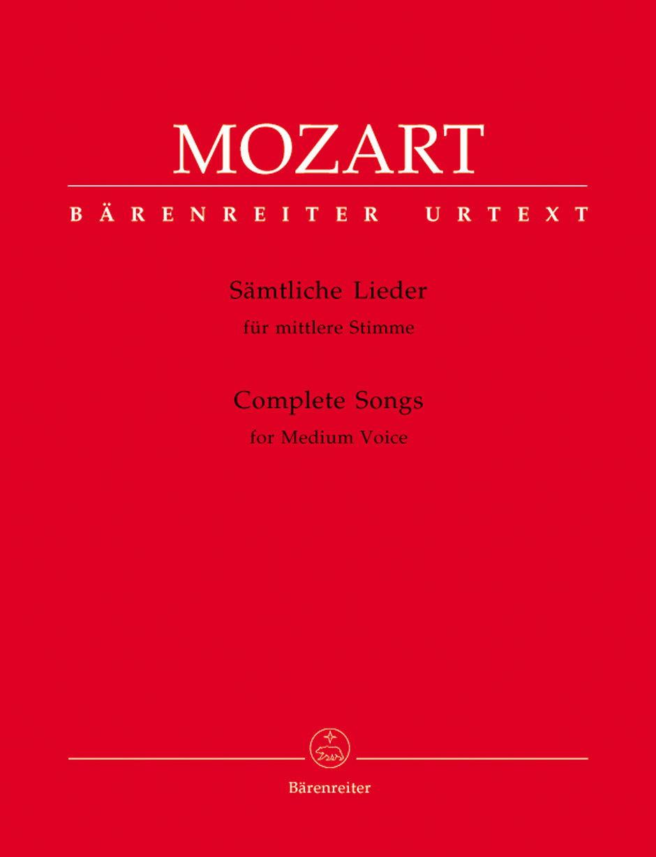 Mozart Complete Songs for medium voice