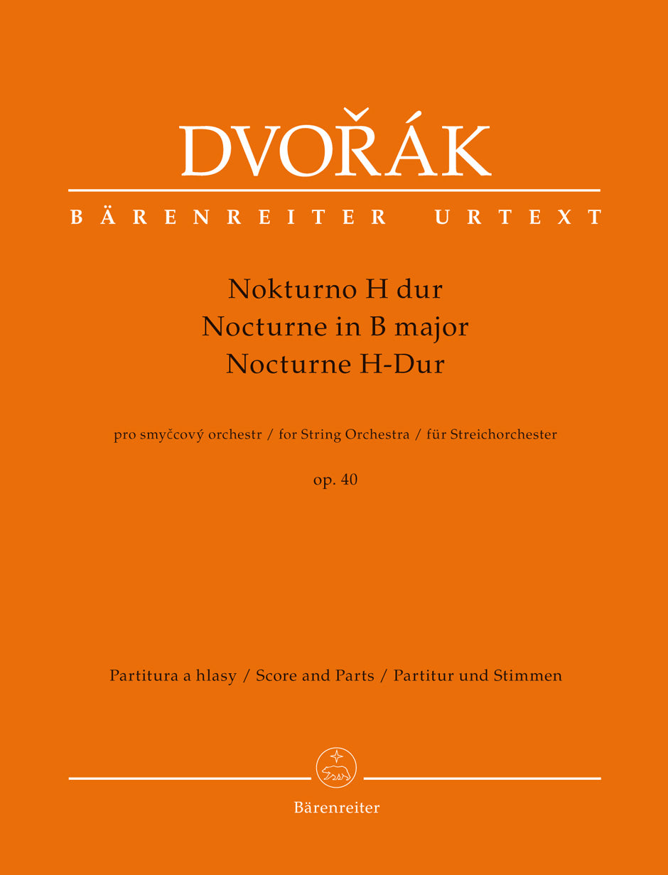Dvorak Nocturne for String Orchestra op. 40 Score & Parts