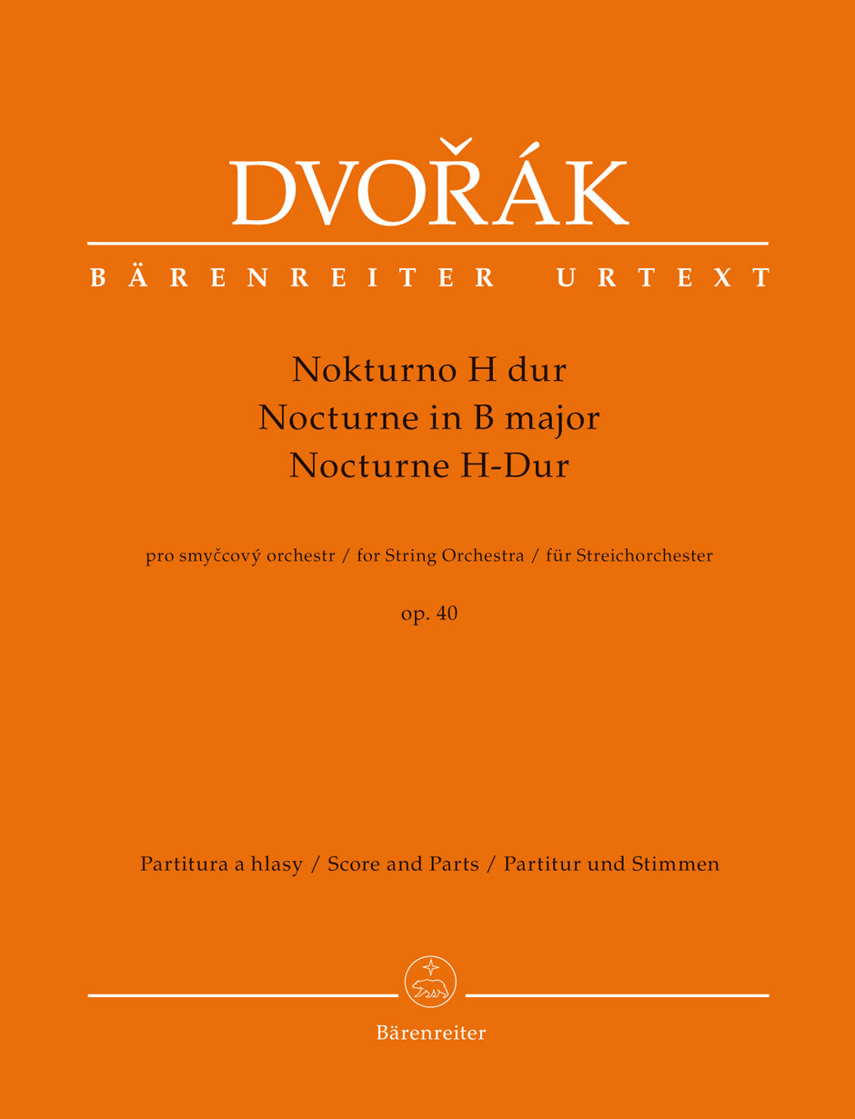 Dvorak Nocturne for String Orchestra op. 40 Score & Parts