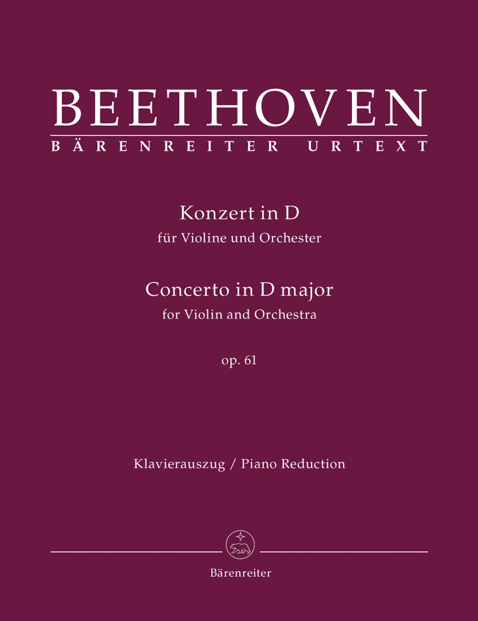 Beethoven Concerto for Violin and Orchestra in D major Opus 61
