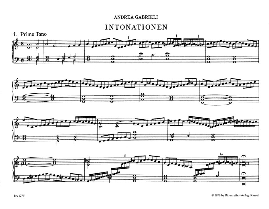 Gabrieli Intonations for Organ or Harpsichord