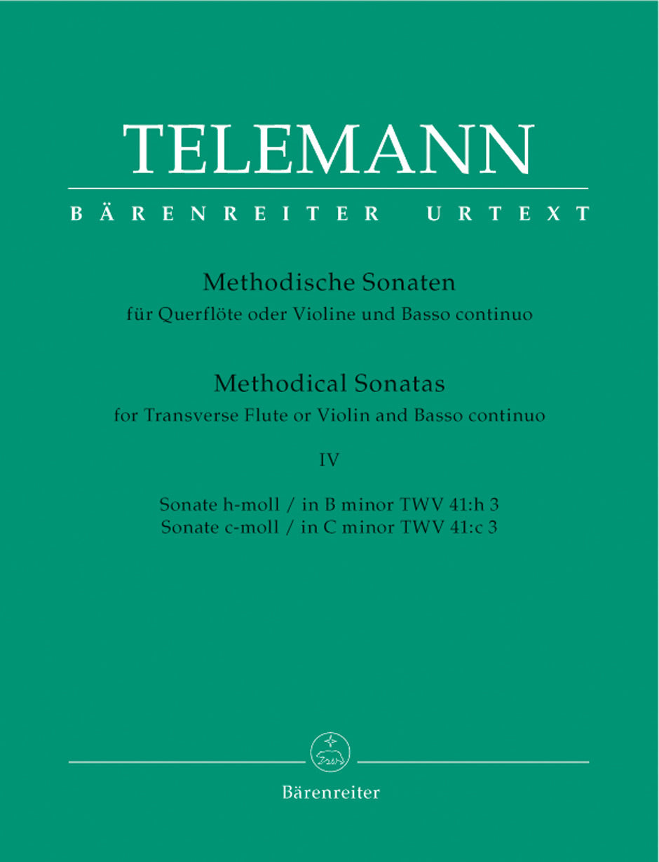 Telemann Twelve Methodical Sonatas for Violin (Flute) and Bc (Volume 4)
