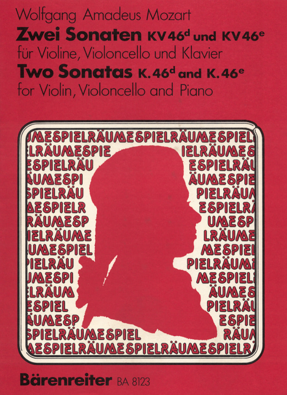 Mozart Zwei Sonaten KV 46d,e -Bearbeitung der Duos für Violine und Violoncello. Klavierstimme vom Herausgeber-