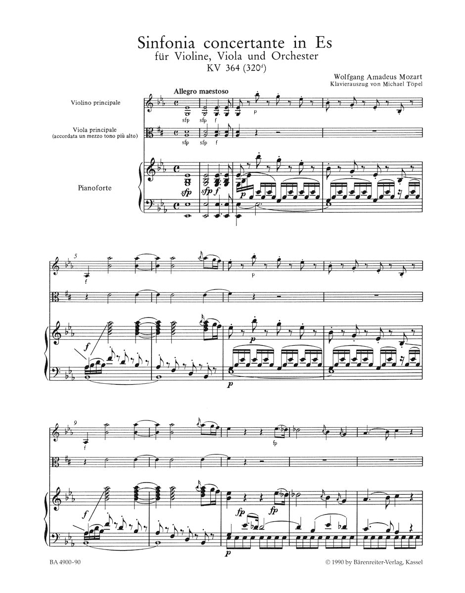 Mozart Sinfonia concertante in E flat major K 364