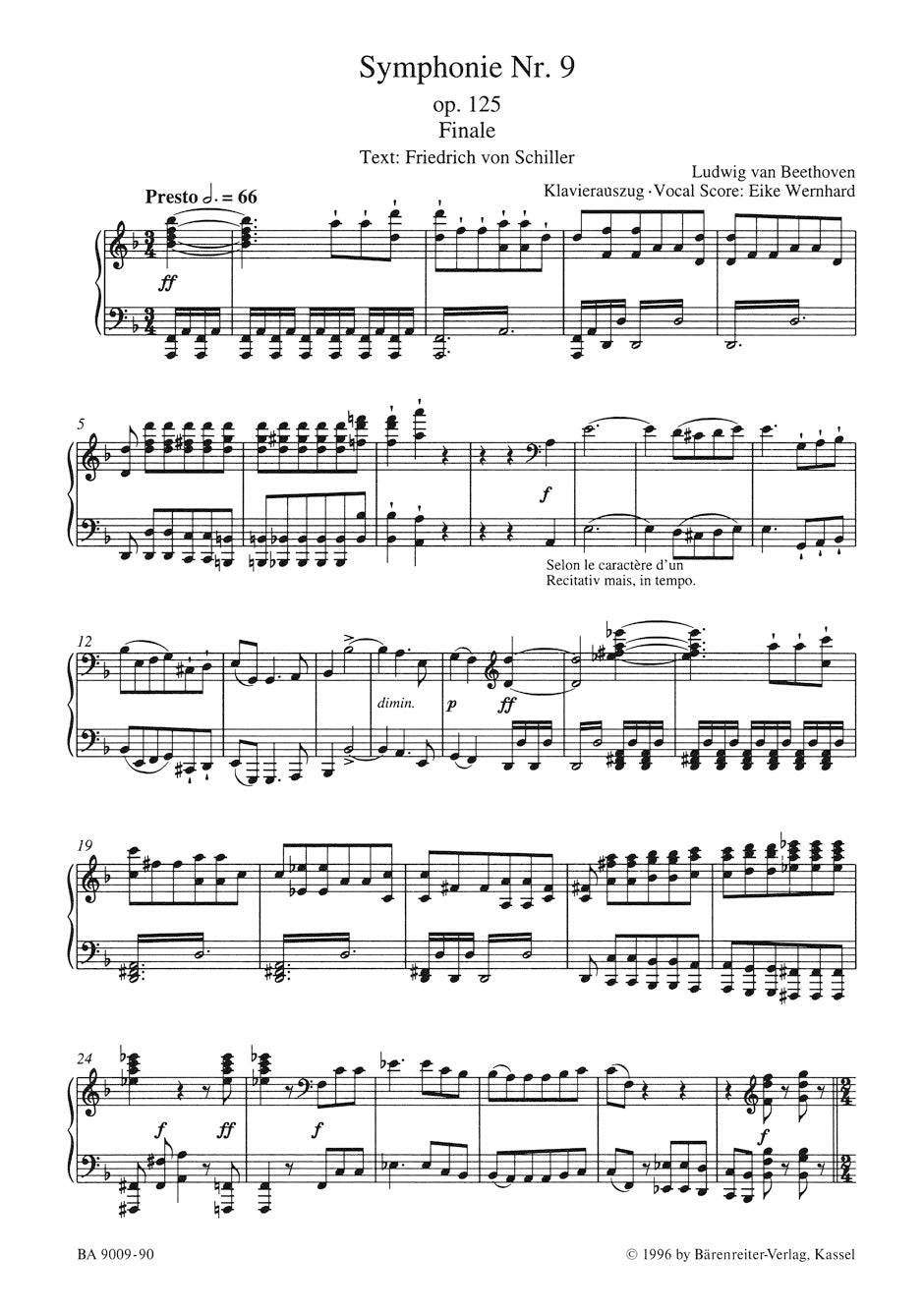 Beethoven: Symphony No. 9, Op. 125 (Vocal Score)