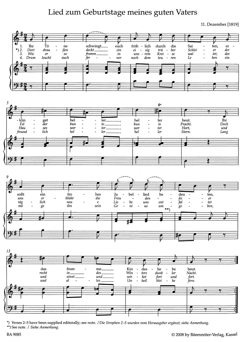 Mendelssohn Lieder -for high and medium voice and piano-