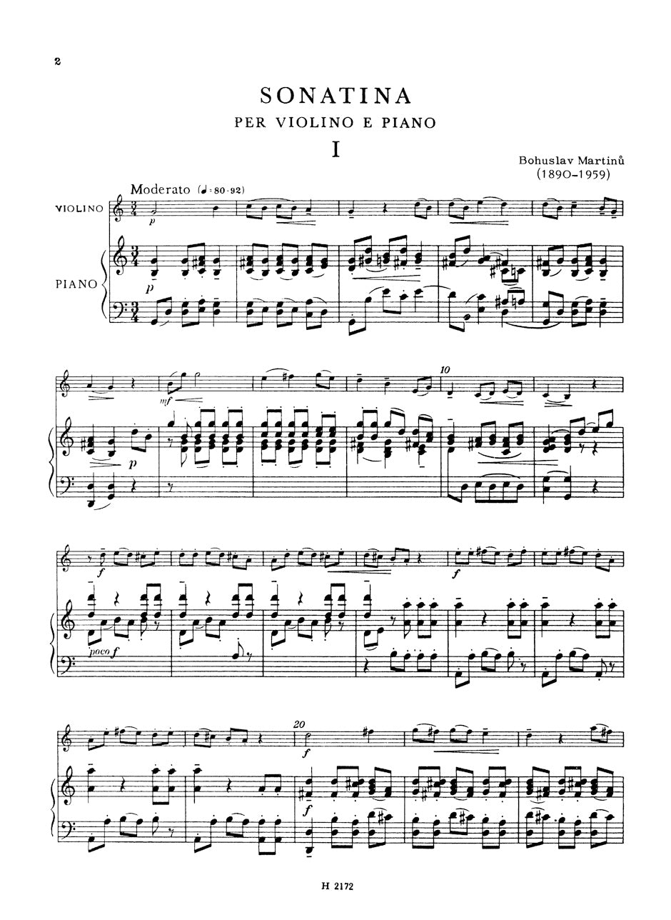 Maetinu Sonatina for Violin and Piano