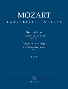 Mozart Concerto for Violin and Orchestra No. 5 A major K. 219