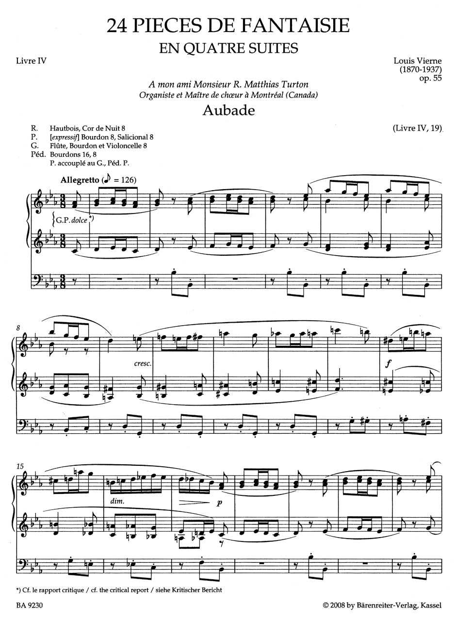 Vierne: Pièces de fantaisie, Op. 55 - (Quatrième Suite)