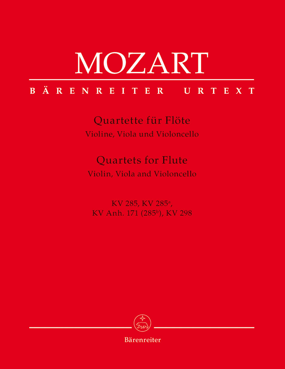 Mozart Quartets for Flute, Violin, Viola and Violoncello
