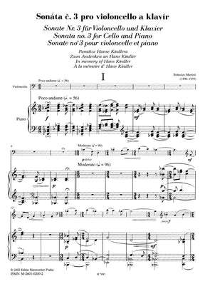 Martinu Sonata for Violoncello and Piano No. 3