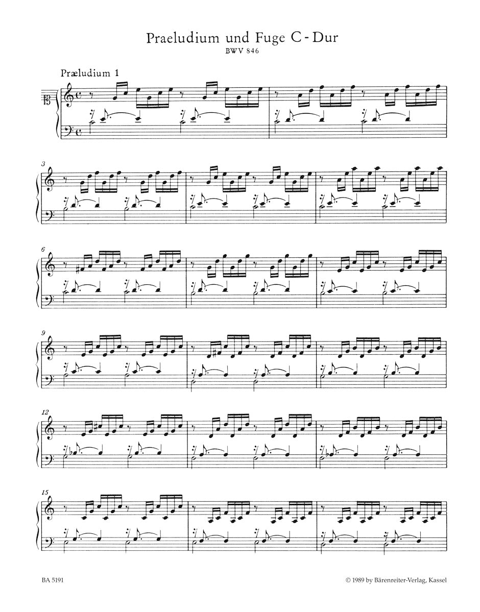 Bach The Well-Tempered Clavier I BWV 846-869