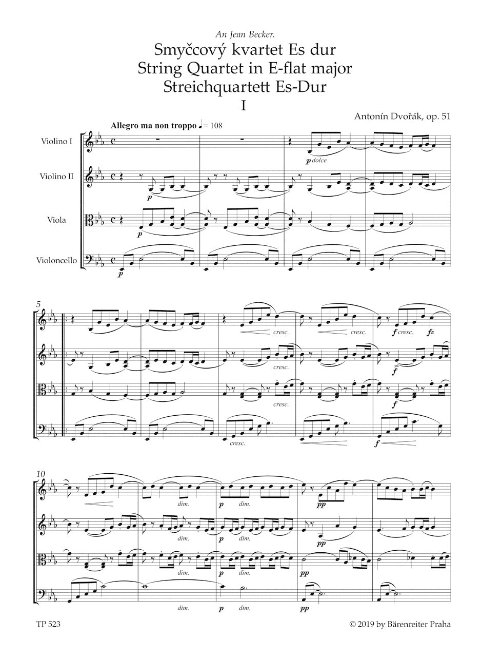 Dvorak String Quartet Nr. 10 Es-Dur op. 51