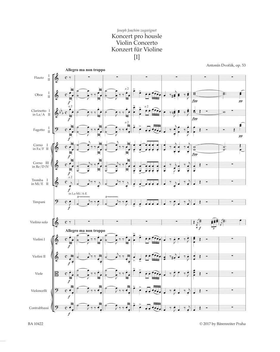 Dvorak Concerto for Violin and Orchestra A minor op. 53