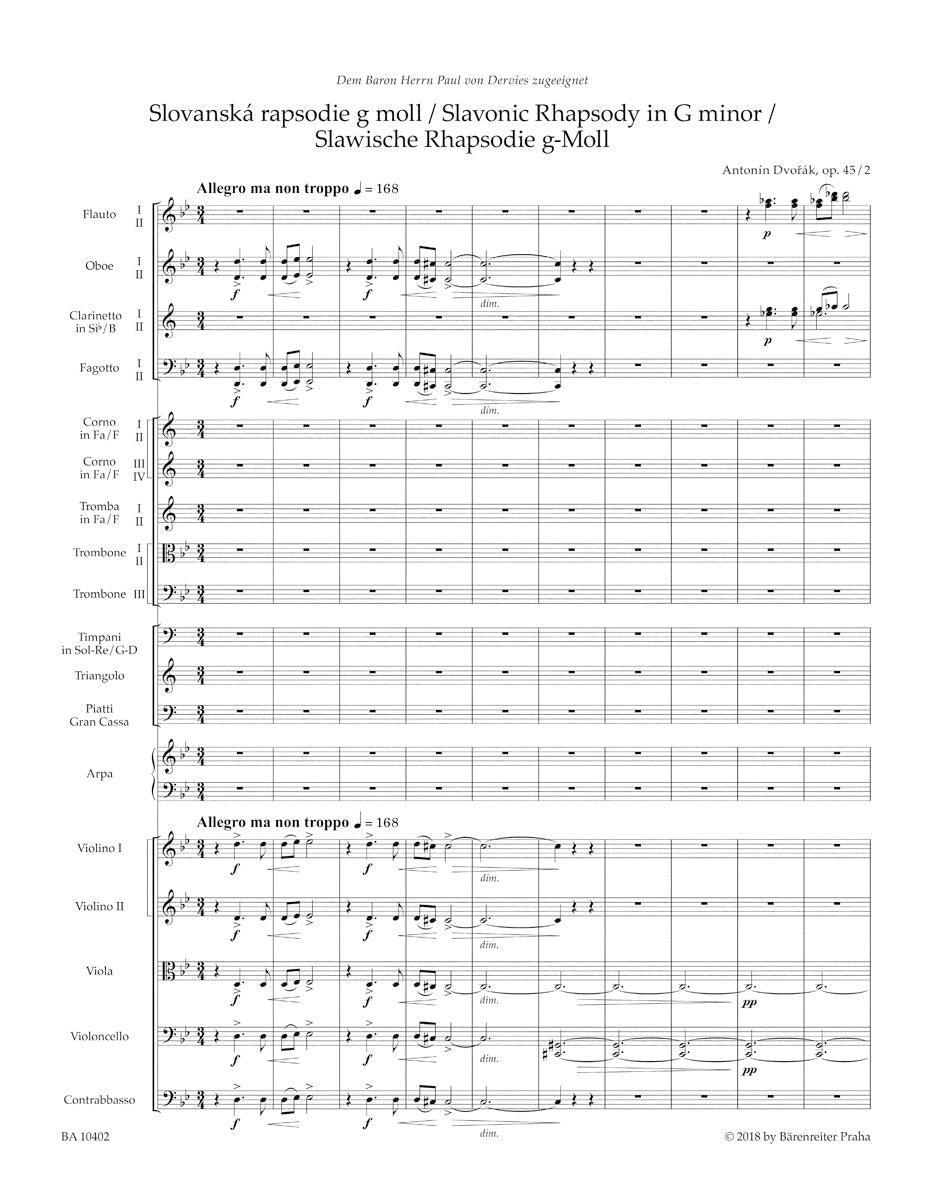 Dvorak Slavonic Rhapsody G minor op. 45/2