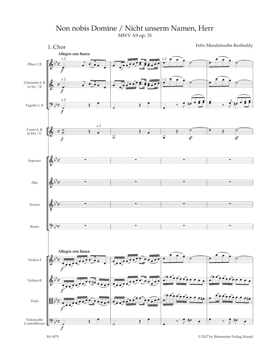 Mendelssohn Psalm "Non noto Domine" / "Nicht unserm Namen, Herr" op. 31 MWV A 9